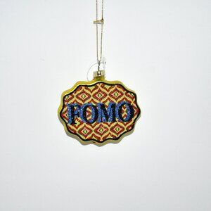 Furbish Scallop Glass Christmas Ornament FOMO 3.5" Glitter Funny Holiday Decor